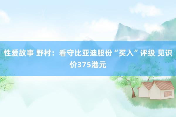 性爱故事 野村：看守比亚迪股份“买入”评级 见识价375港元