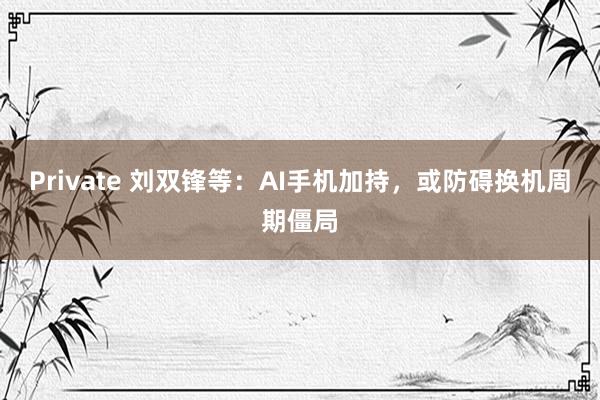 Private 刘双锋等：AI手机加持，或防碍换机周期僵局