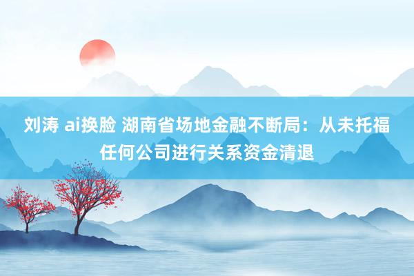 刘涛 ai换脸 湖南省场地金融不断局：从未托福任何公司进行关系资金清退