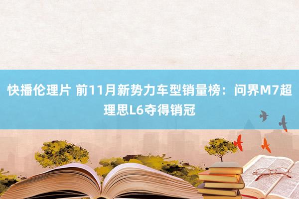 快播伦理片 前11月新势力车型销量榜：问界M7超理思L6夺得销冠