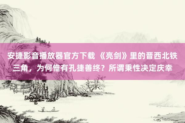 安捷影音播放器官方下载 《亮剑》里的晋西北铁三角，为何惟有孔捷善终？所谓秉性决定庆幸