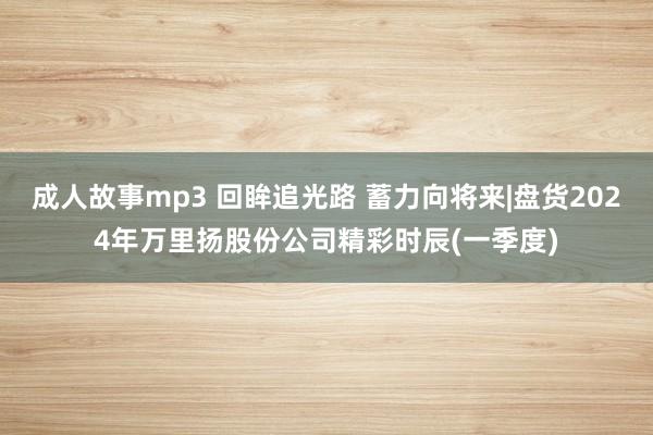 成人故事mp3 回眸追光路 蓄力向将来|盘货2024年万里扬股份公司精彩时辰(一季度)