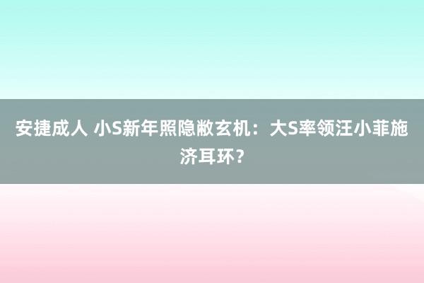 安捷成人 小S新年照隐敝玄机：大S率领汪小菲施济耳环？