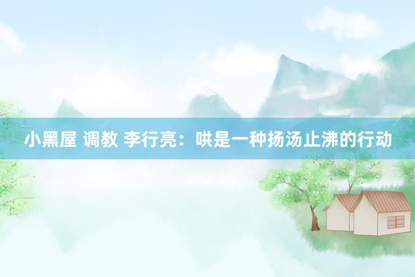 小黑屋 调教 李行亮：哄是一种扬汤止沸的行动