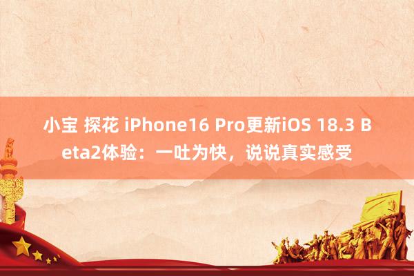 小宝 探花 iPhone16 Pro更新iOS 18.3 Beta2体验：一吐为快，说说真实感受