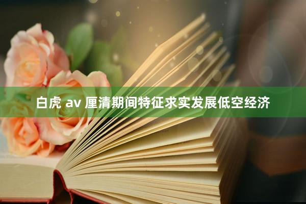 白虎 av 厘清期间特征求实发展低空经济