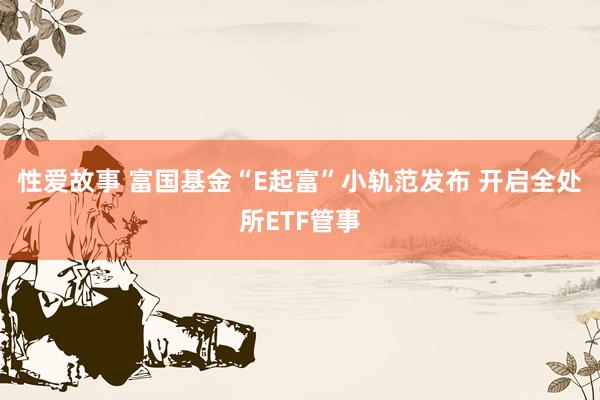 性爱故事 富国基金“E起富”小轨范发布 开启全处所ETF管事