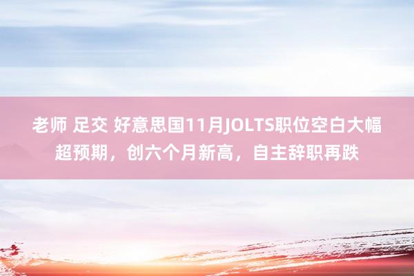老师 足交 好意思国11月JOLTS职位空白大幅超预期，创六个月新高，自主辞职再跌