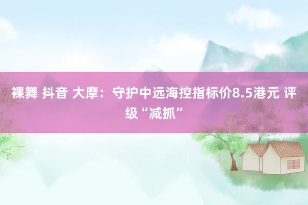 裸舞 抖音 大摩：守护中远海控指标价8.5港元 评级“减抓”